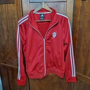 Adidas red IU zip up jacket like new